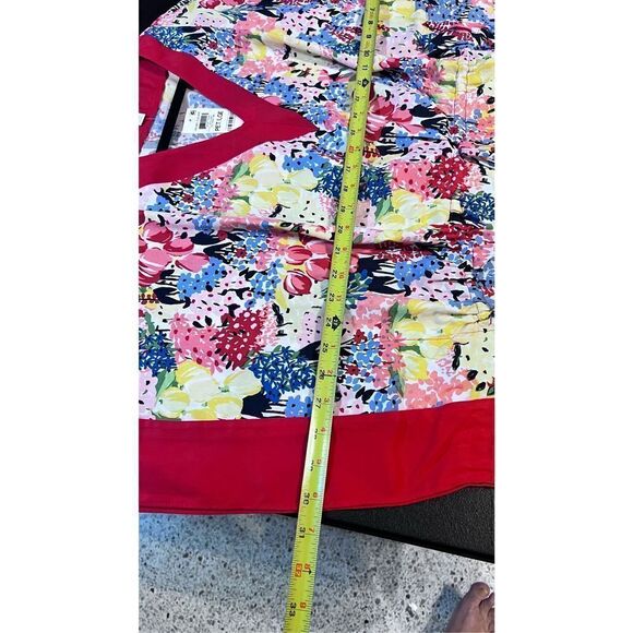 Charter Club Women's Printed V Neck Poncho Top Red Petite Size Large NWT P1-40 - Picture 10 of 11